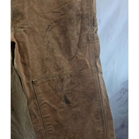 Carhartt Overalls Men 44 X 30 Bib Brown Duck Canvas Carpenter Straight R01 Vtg - Picture 7 of 12